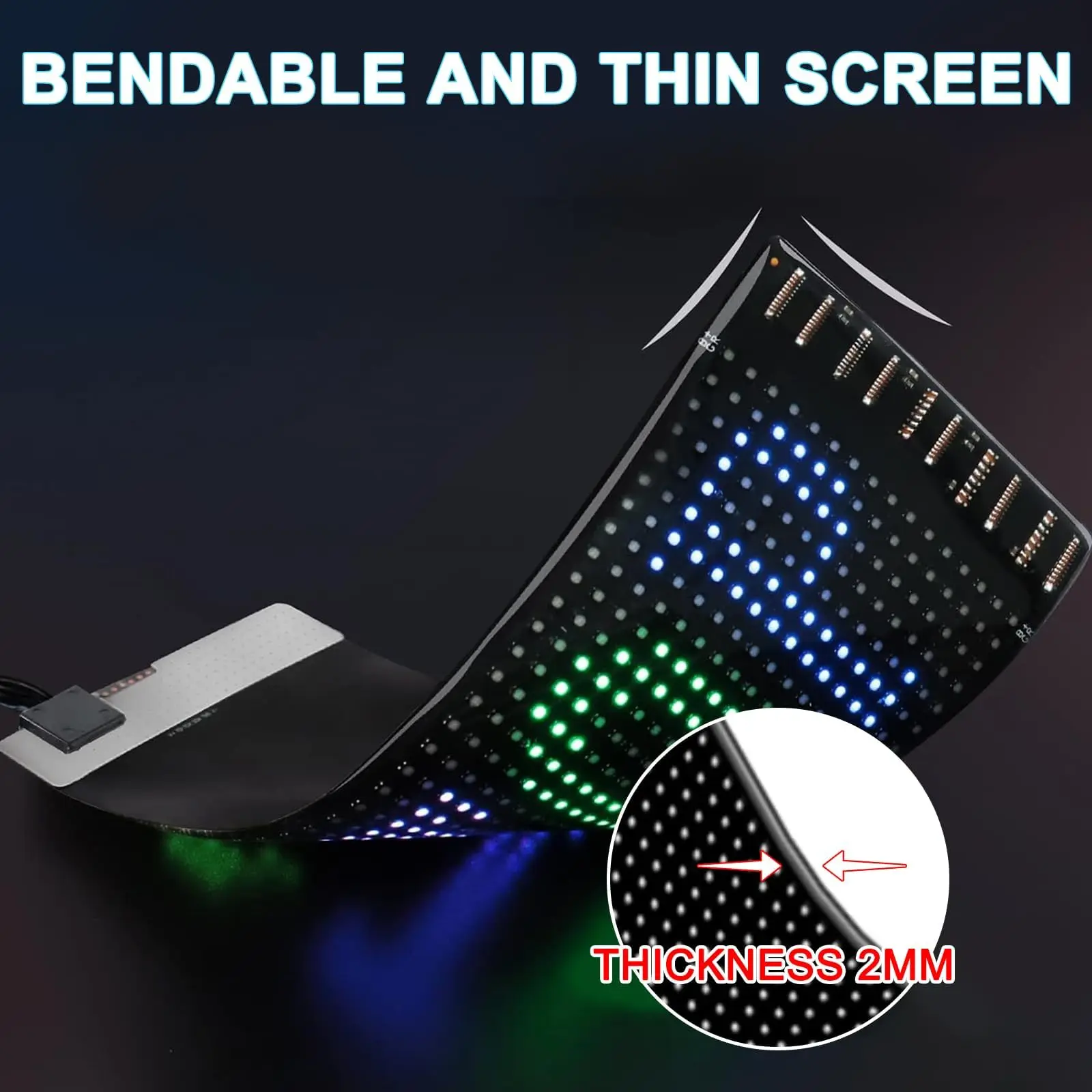 Señal LED Aplicación Bluetooth/Control remoto Luces interiores de coche programables flexibles USB 5V Panel de matriz de patrón de texto personalizado 17x7 cm