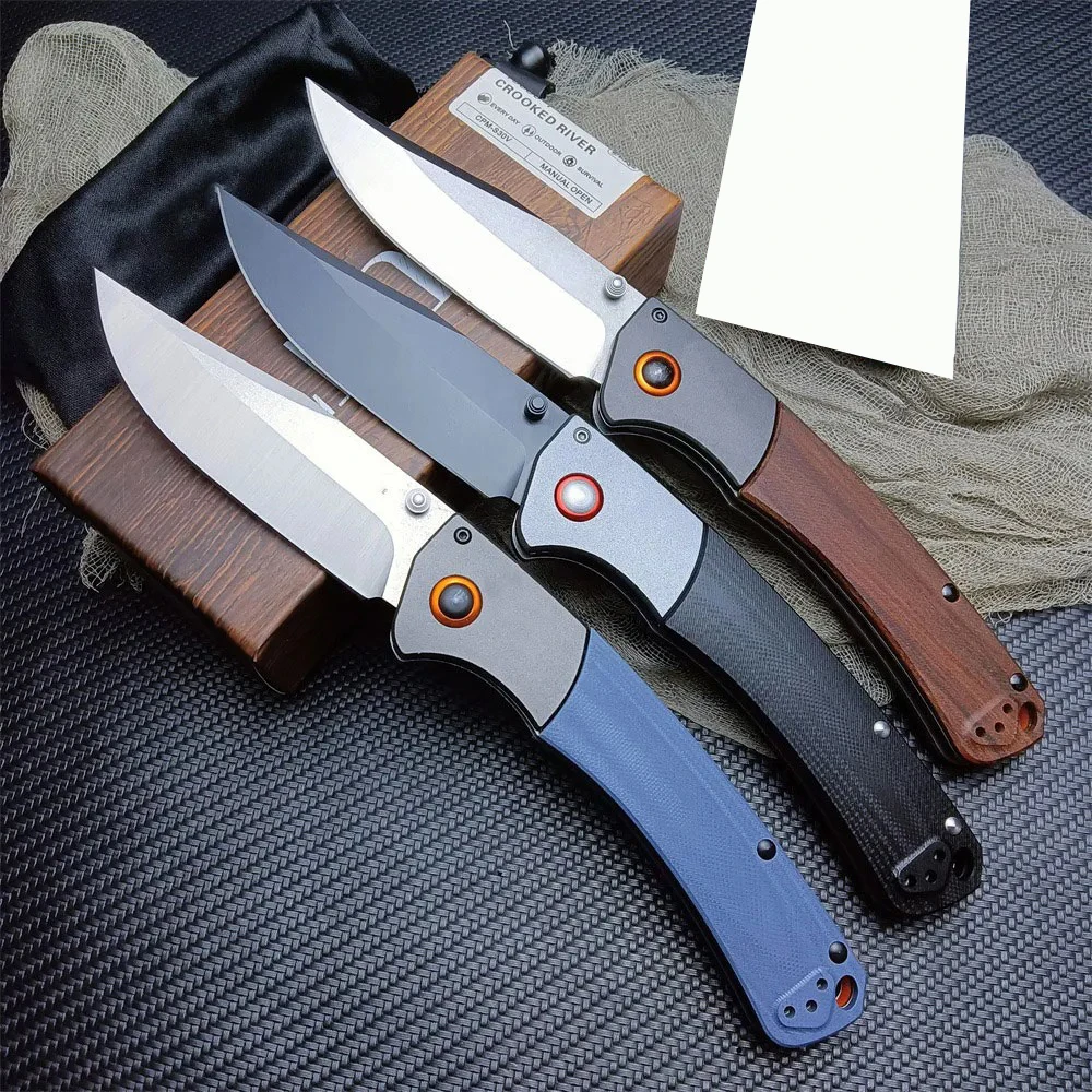 3 Colors BM 15080 Crooked River CPM-S30V Blade G10/Wood Handle Outdoor Multi-functional Survival Military Combat Pocket Knife