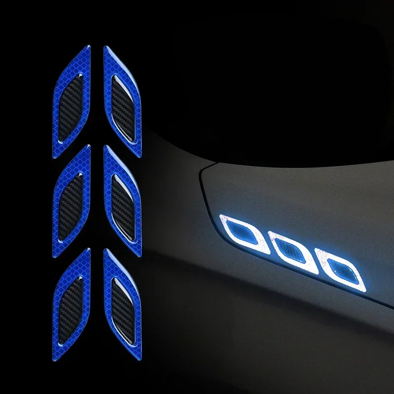 6pcs/Set Car Reflective Stickers Anti-Scratch Safety Warning Sticker for Moto Truck Auto Motor Exterior Decorative Accessories view 4