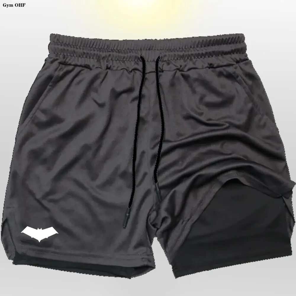 2 in 1 Sport Shorts Men Homme Fitness Basketball Jogging Bodybuilding Short Pants Bat Running Gym Men\'s Sweatpants