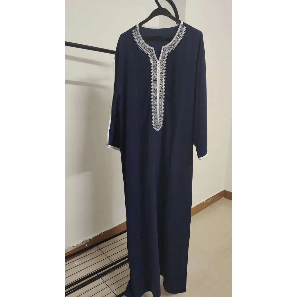 عباية مغربية ملابس رجالية إسلامية قميص ثوب دبي رداء