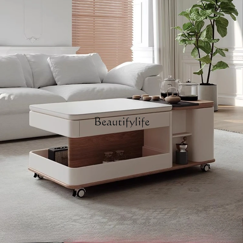 

Mobile tea integrated kettle living room home rock slab light luxury multi-functional kung fu tea table