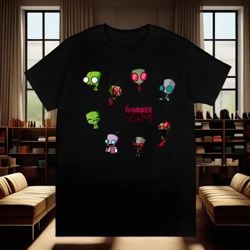 

Invader Zim Zim Image Мультфильм Мужчины Женщины Футболка Топы с круглым вырезом Мягкая футболка с рисунком аниме Манга Футболка Одежда Футболка