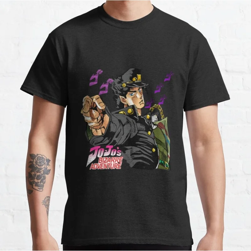 

ora ora man JoJo's Bizarre Adventure Anime Gift t shirt Manga printed Tee 100% cotton Graphic Clothes Y2K clothing All size Tops