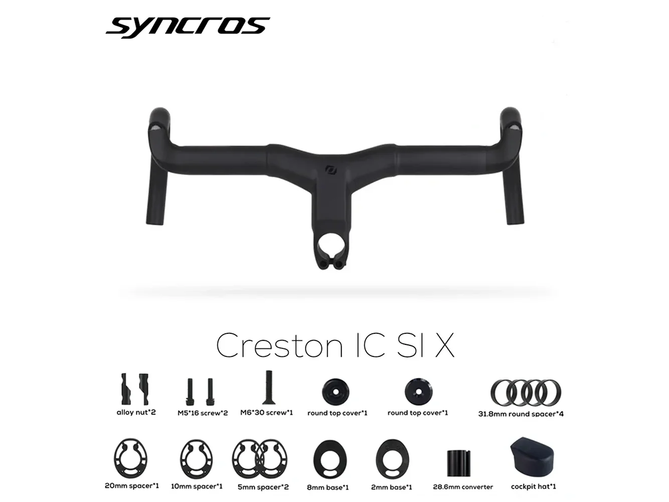 

Syncros Creston IC Sl x Full Internal Cable Routing Road Bicycle Handlebar T1000 Carbon Integrated Gravel Cockpit Di2