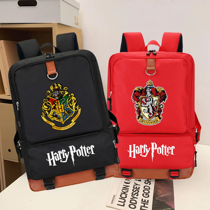 Harried Backpack Hogwarts Gryffindor School Badge Printed Potters Bag Student Male and Female Large Capacity Travel Bags Gift