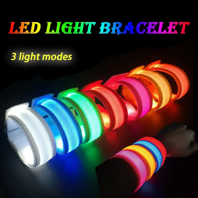 Led Luminous Bracelet Concert Party Bar Luminous Bracelet Velcro LED Luminous Sports Wrist Strap Party Supplies