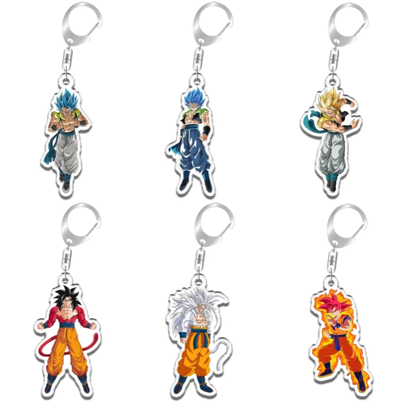 Keychain for DRAGON BALL Son Goku Majin Buu Gogeta Anime Game Fans Gifts Recycled Acrylic Backpack Pendant Decoration Rare Toys