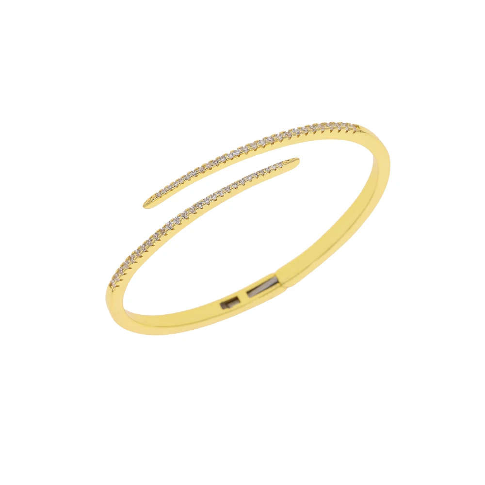 2026 Neues Klassisches Funkelndes Kubisches Zirkonium CZ Offenes Armband für Damen Modischer Beliebter Schmuck Geschenk für Party Hochzeit – Detail 4