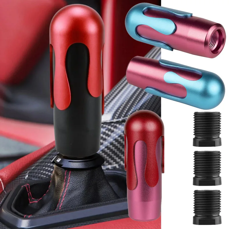 New design shift knob manual universal car gear lever Aluminum Ice cream stick head with adapters car modified accessories knob