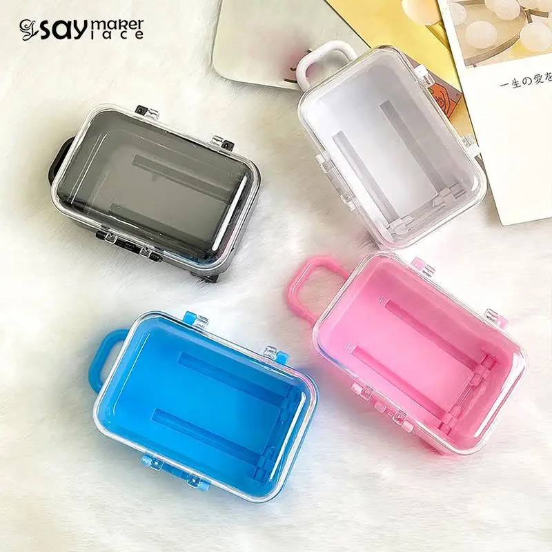 Creative 3D Trolley Box-shaped Storage Mini Suitcase Jewelry Storage Boxes Desktop Necklace Earring Rings Organizer Decoration