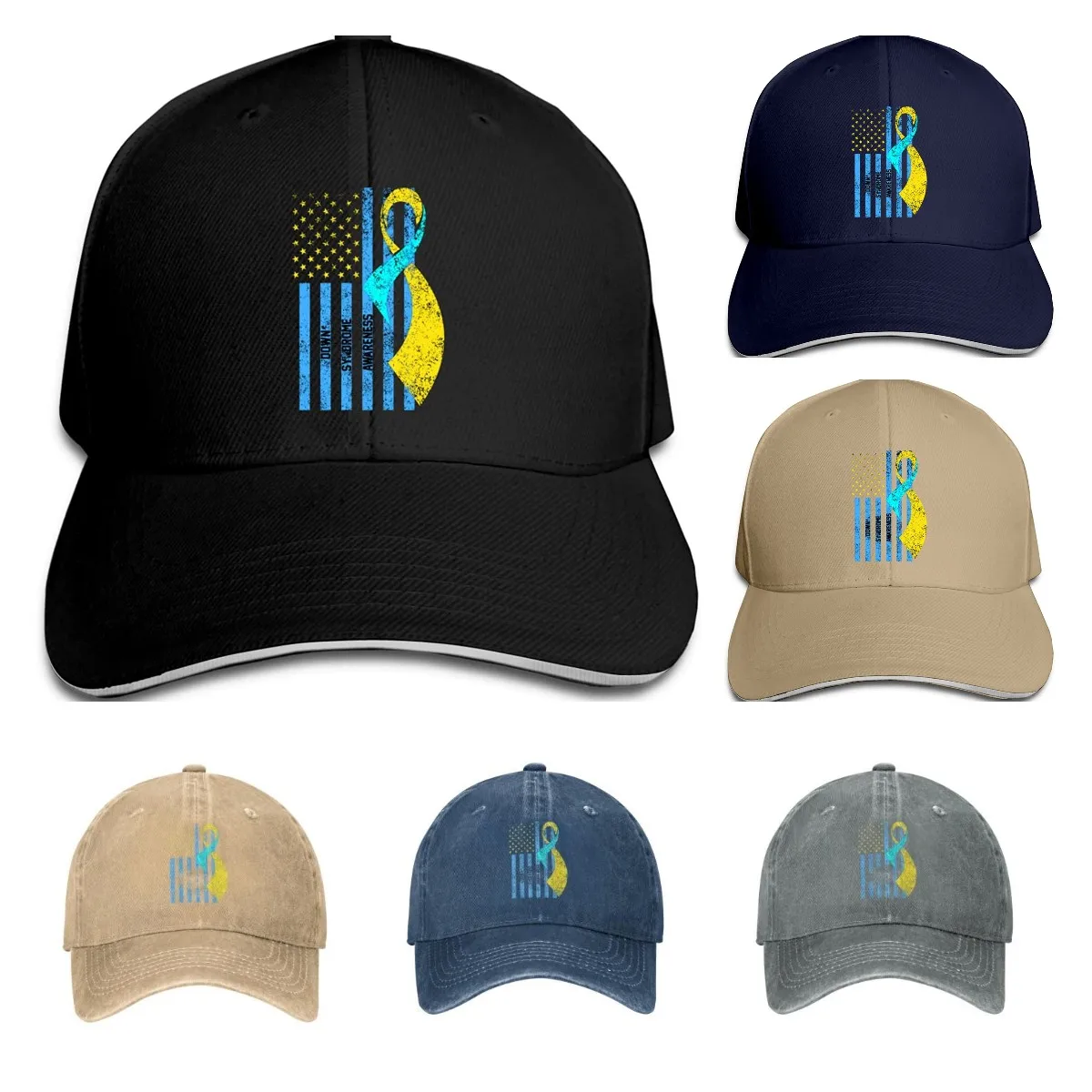 

Unisex Down Syndrome Awareness Flag Baseball Cap Adjustable Hat Sandwich Cap Hip Hop Hats