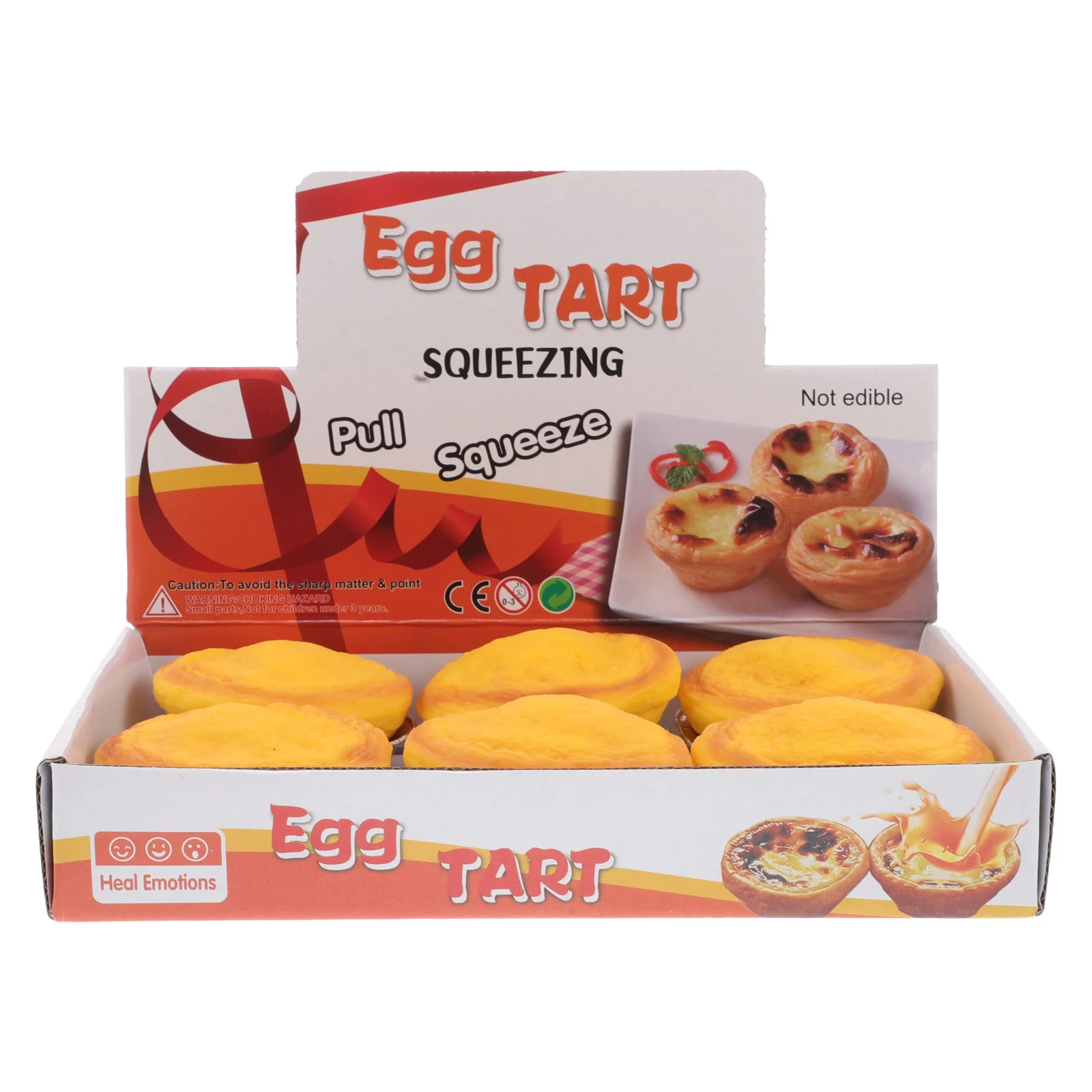 

6Pcs Egg Tart Squishy Simulation Realistic Squeeze Sensory Stress Relief Plaything for Kids Birthday Party Classroom Goodies