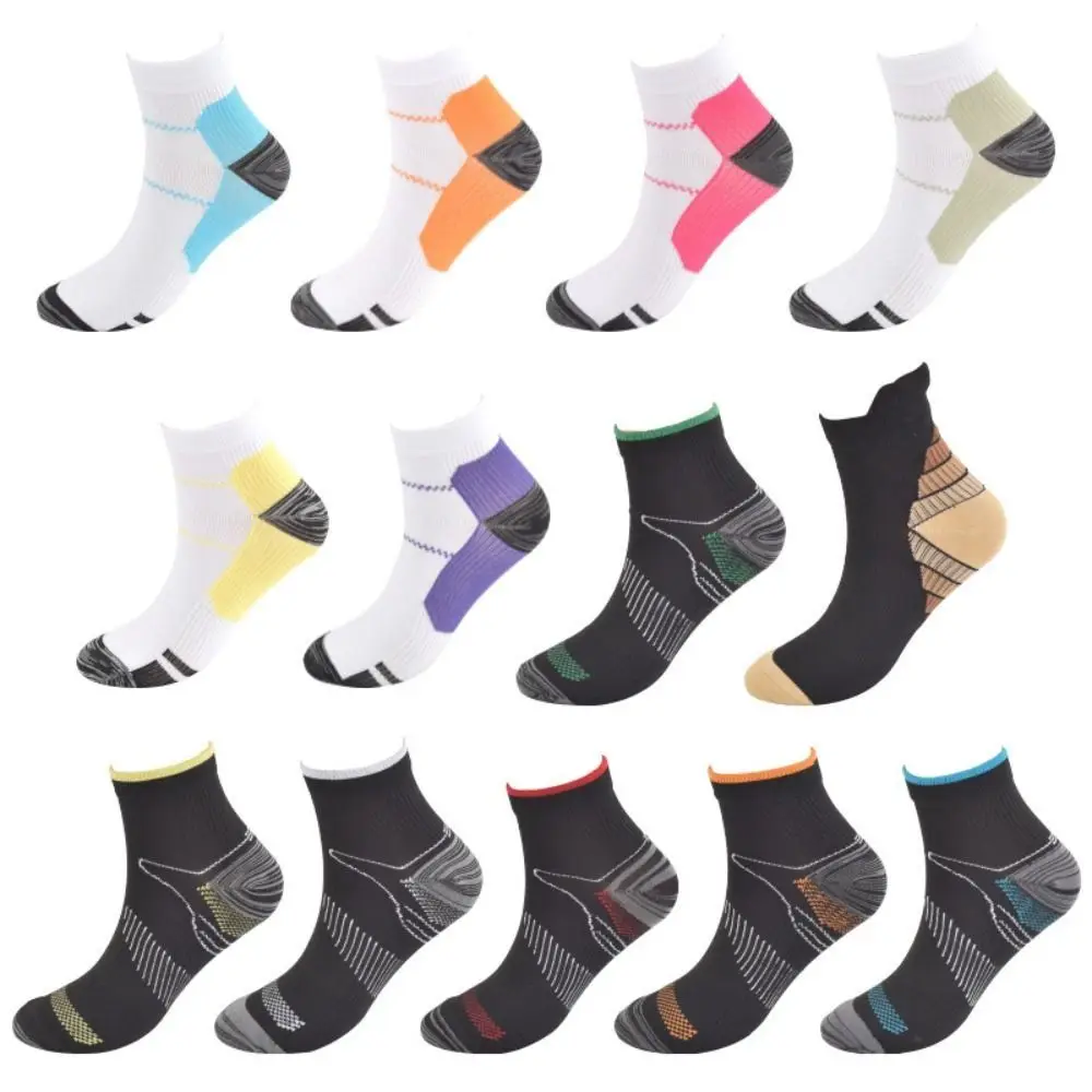 

Unisex Nylon Anti-fatigue Basketball Cycling Running Arch Pain Heel Spurs Socks Foot Compression Socks Venous Ankle Socks