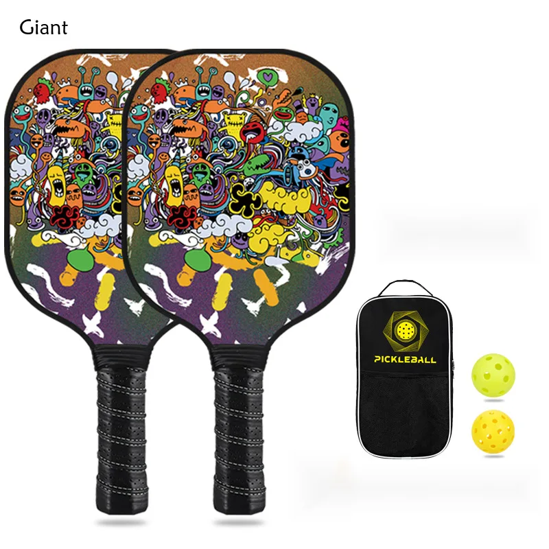 

Pickleball Paddle Set, 2 Pairs, 2 Balls, 1 Pack New Children's Pickleball Paddle Fiberglass Board Racquet for Outdoor Training