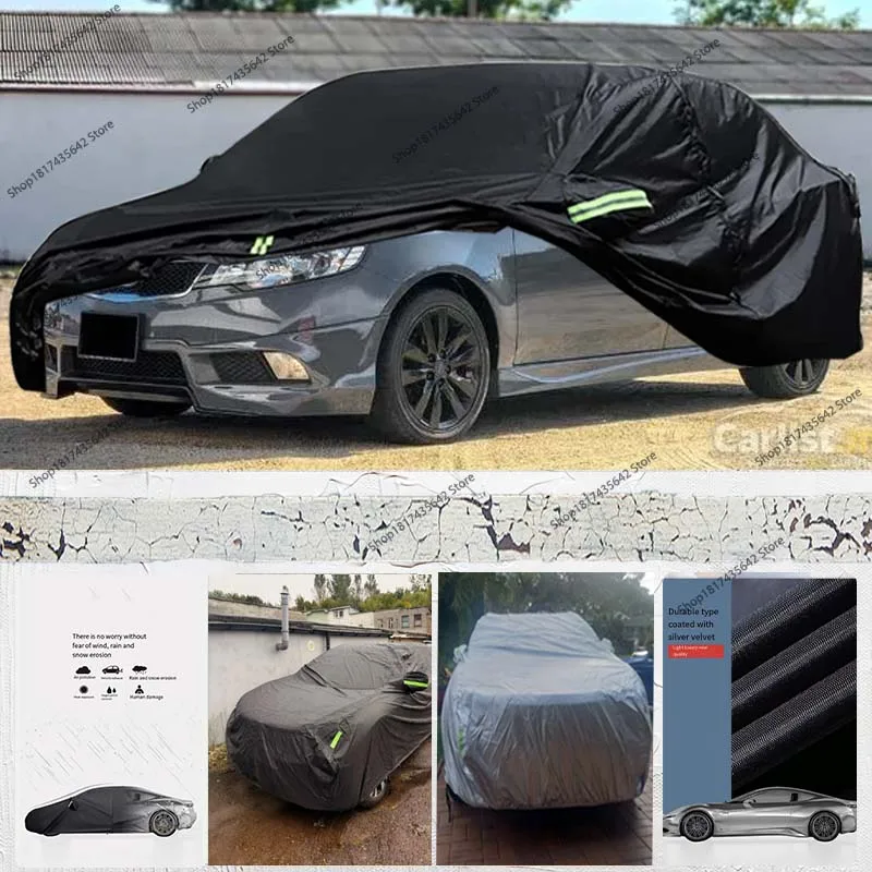 for Kia Forte Car Cover Waterproof All Weather Outdoor Anti-UV Full Exterior Cover 190T with Reflective Strips