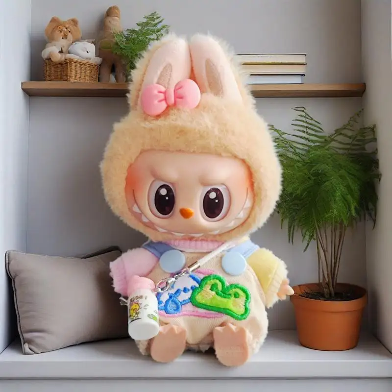 

15/17cm Cute Mini For Plush Labubu Clothes Outfit Accessories For Mini Dolls Sweater Clothing Diy Kids Girl Gift waist bag
