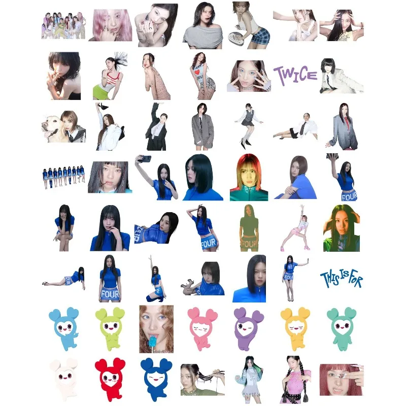 56PCS TWICE Cute  Anime Character Graffiti Stickers Waterproof Vinyl Decals DIY Decor Stickers for Journal Water Bottle view 4