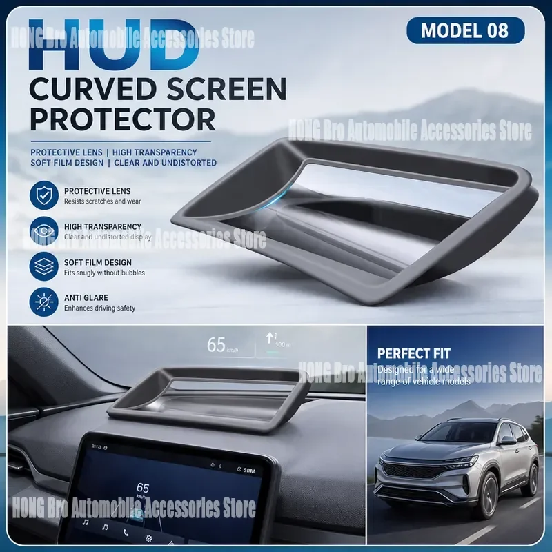 For Lynk Co 08 2023-2025 HUD Protective Cover Instrument Panel Dust Shield Curved Surface Interior Accessories Modification