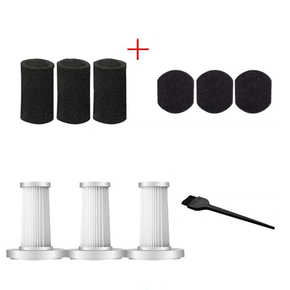 3Pcs Filters & Filter Cotton For Deer Ma DX700 DX700S JP600 Vacuum Cleaner With 3Pcs Filter Cotton Cover & 1Pc Cleaning Brush