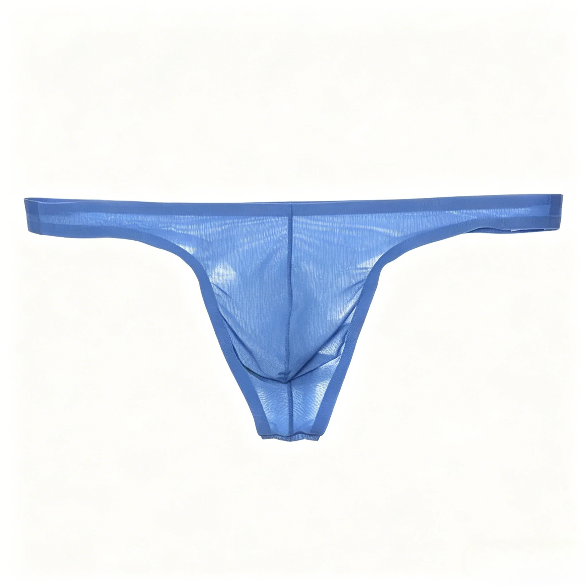 Men Invisible Mesh Thong Thin Semi-Sheer See Through Low Waist U Convex Pouch Hip Exposure Breathable Minimalist Male Underwear