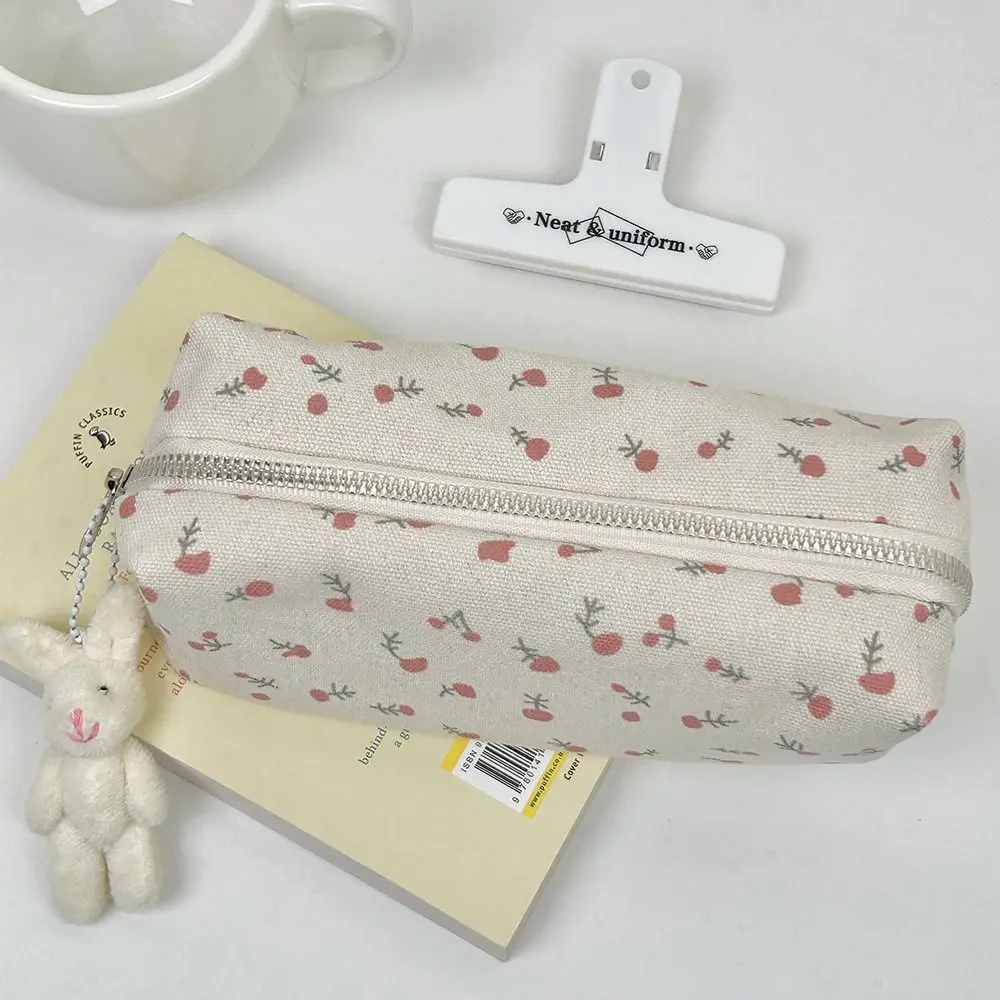 Floral Print School Pencil Case Pen Bag INS Large Capacity Storage Pouch Multifunctional Stationery Holder Bag Pencil Box Girls