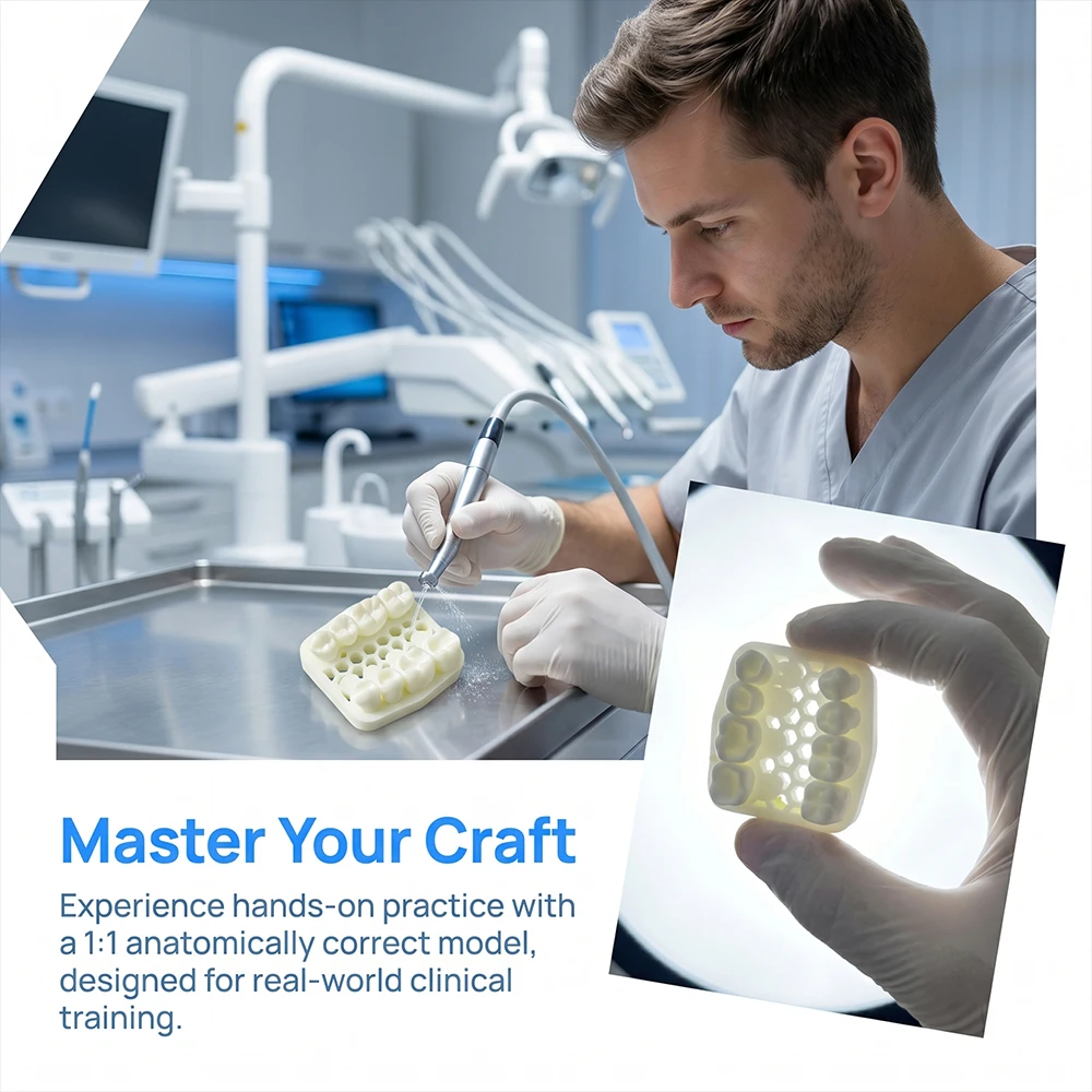 Dental Filling Practice Teeth Model Standard Resin Model for Students Drilling Polishing Simulation Tool for Dentistry Education