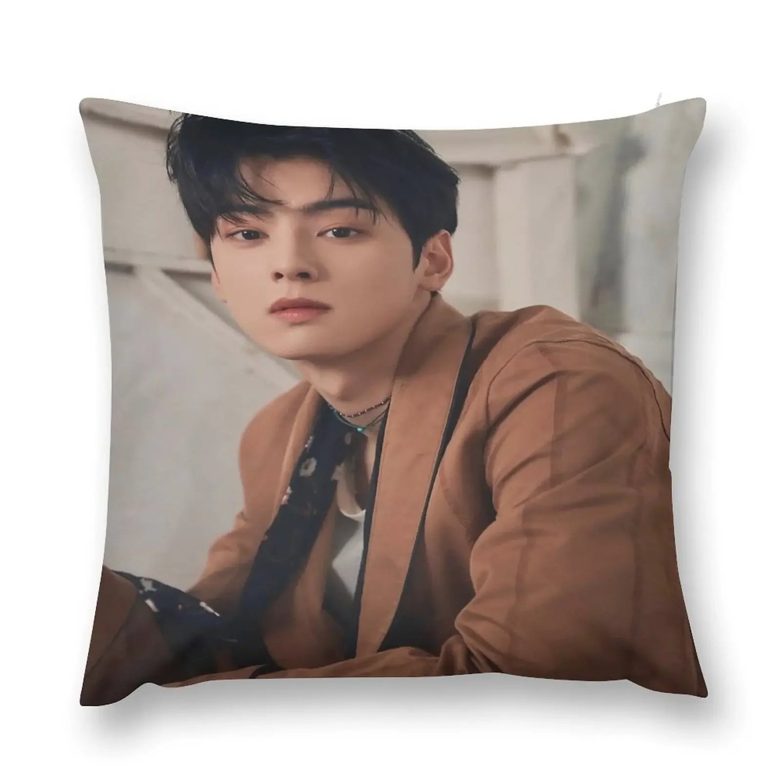 Cha Eun Woo 1 Throw Pillow luxury sofa pillows Sofa Decorative Covers Christmas Pillowcase Christmas Throw Pillows Covers pillow