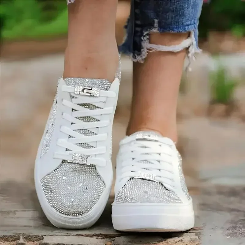 Elastische Schnürsenkel ohne Krawatte Bling Diamond Cross Locks Schnürsenkel Charms für Damen Sneakers Luxus Smart Buckle AF1 Metallschnürsenkel – Detail 11