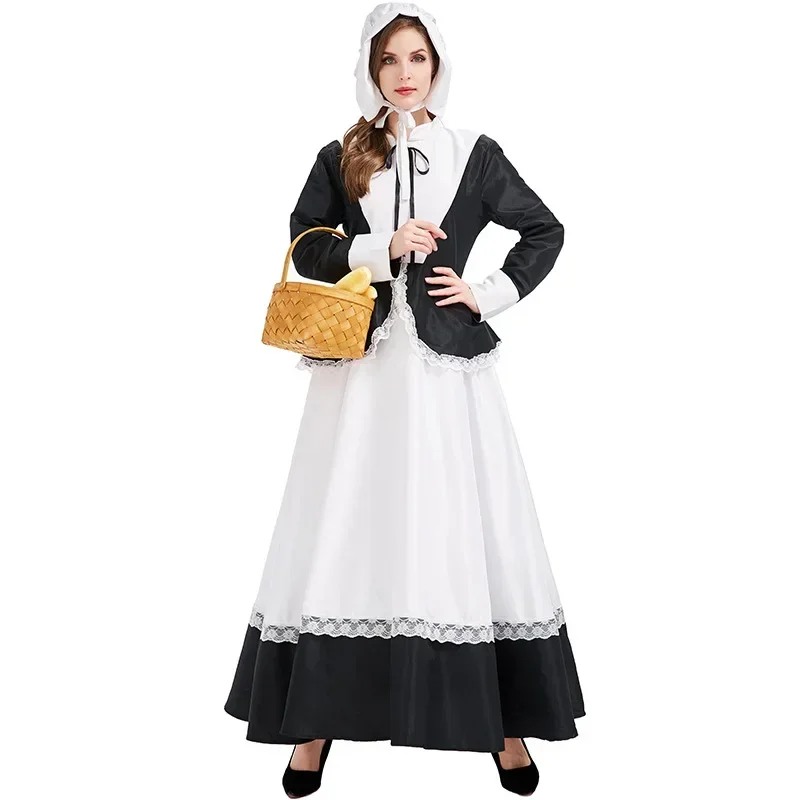 Women Farm Maid Vintage Manor Servant Cosplay Costume