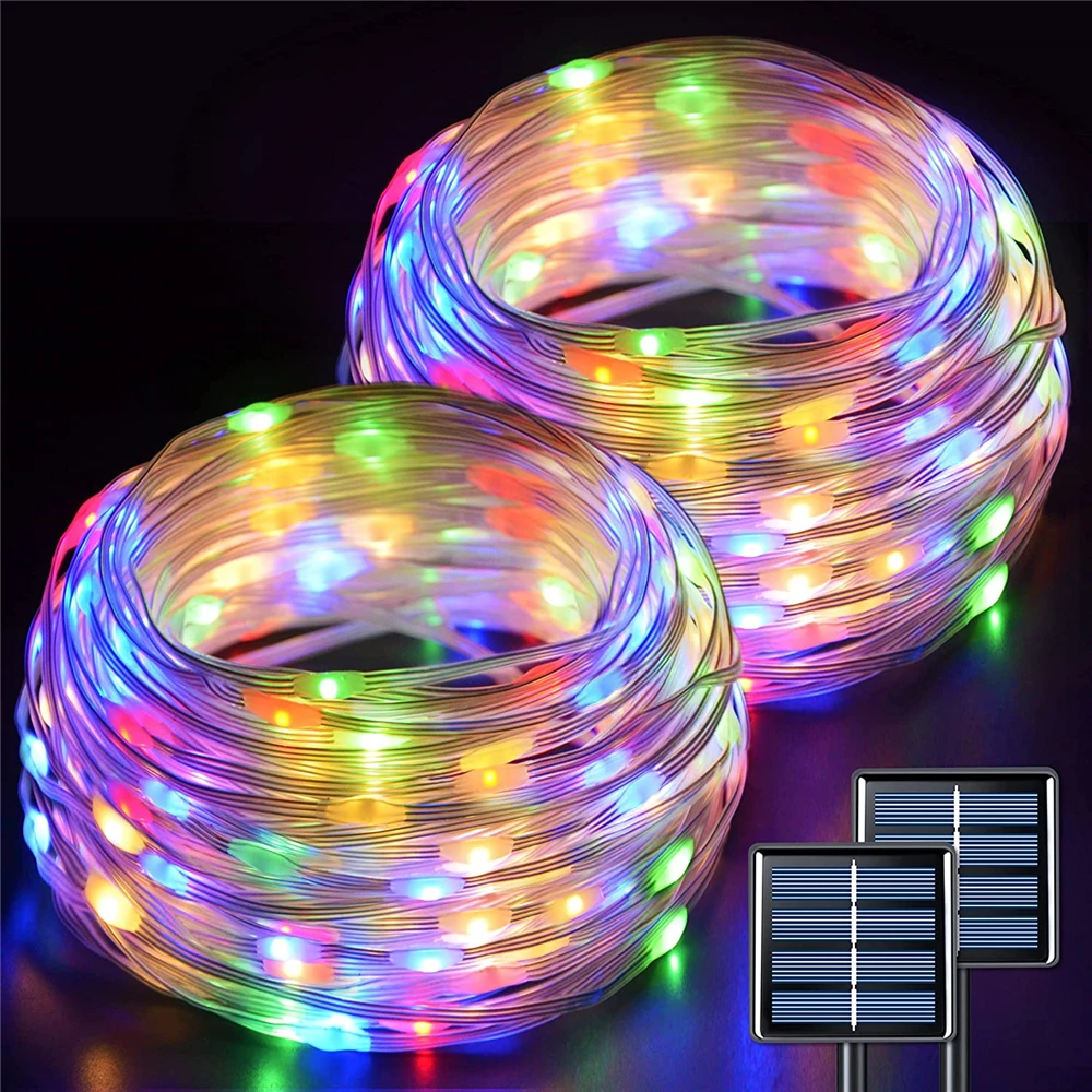 

Solar Led Lights Outdoor Waterproof 100m Street Garland Fairy Lights String Christmas Decoration For Garden Yard Wedding Decor