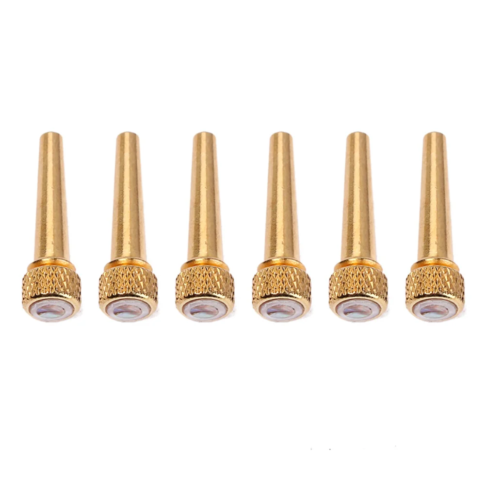 

6 Pcs Celestial Nail Brass Pin Bass Guitar Replacement Parts Tone Ebony Pins Bridge