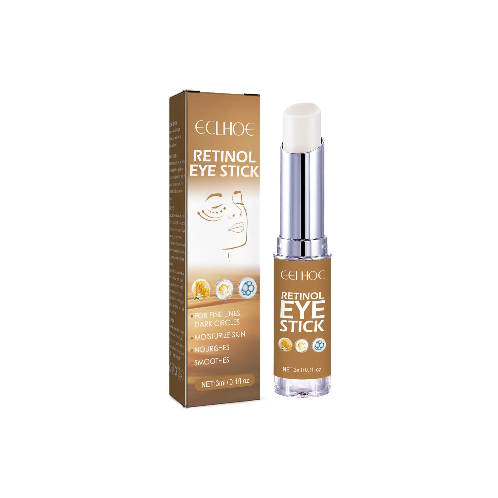 Retinol Anti Aging Eye Stick Reduce Wrinkle Lifting Firming Nourish Improve Fine Lines Crow's Feet Remove Dark Circles Eye Balm