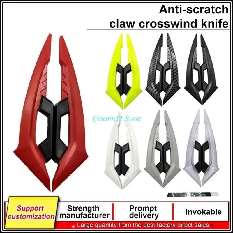 Y1UB 2pcs Motorcycle Winglets Front Side Spoiler Aerodynamic Suitable for Electric Scooters Enhanced Stability and