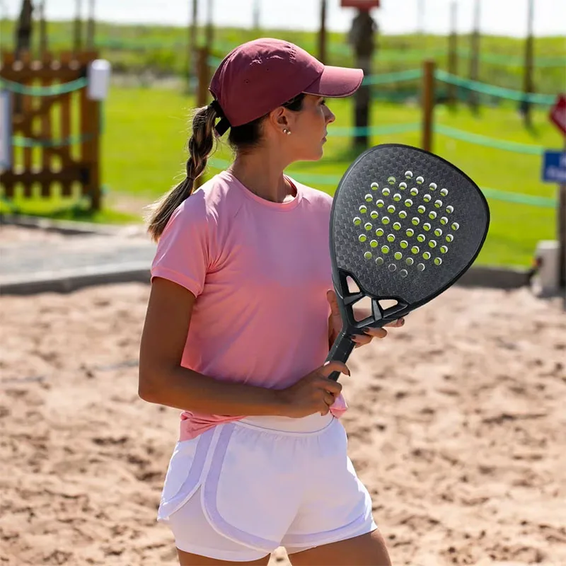 

12K Carbon Fiber Padel Racket, Rhombus Shape Paddle for Power and Control, Lightweight Professional Padel Tennis Racket