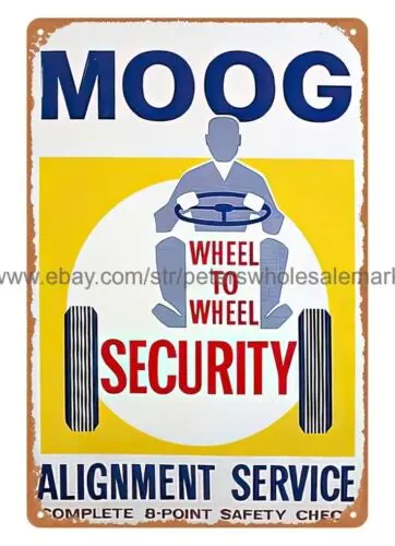 Moog Wheel to Wheel Security Alignment Service metal tin sign tin coffee sign