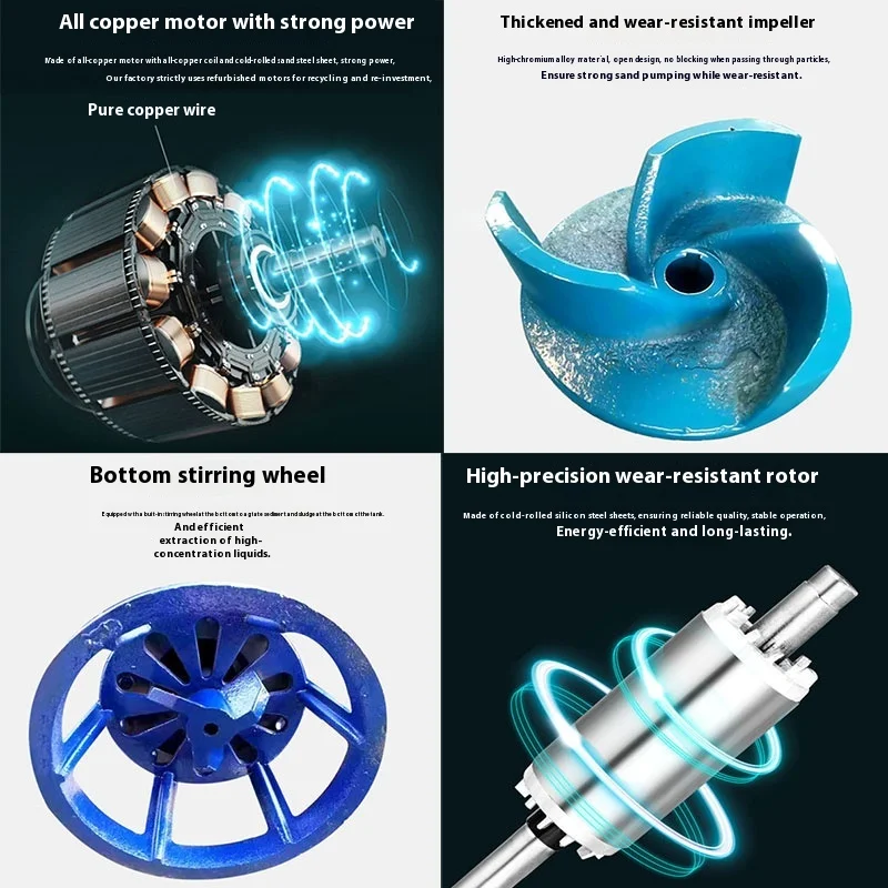 مضخة رمل غاطسة لبركة النهر، تجريف مياه الصرف الصحي وإزالة الطين، مضخة الصرف الصحي والحمأة، شفط الرمل السفلي