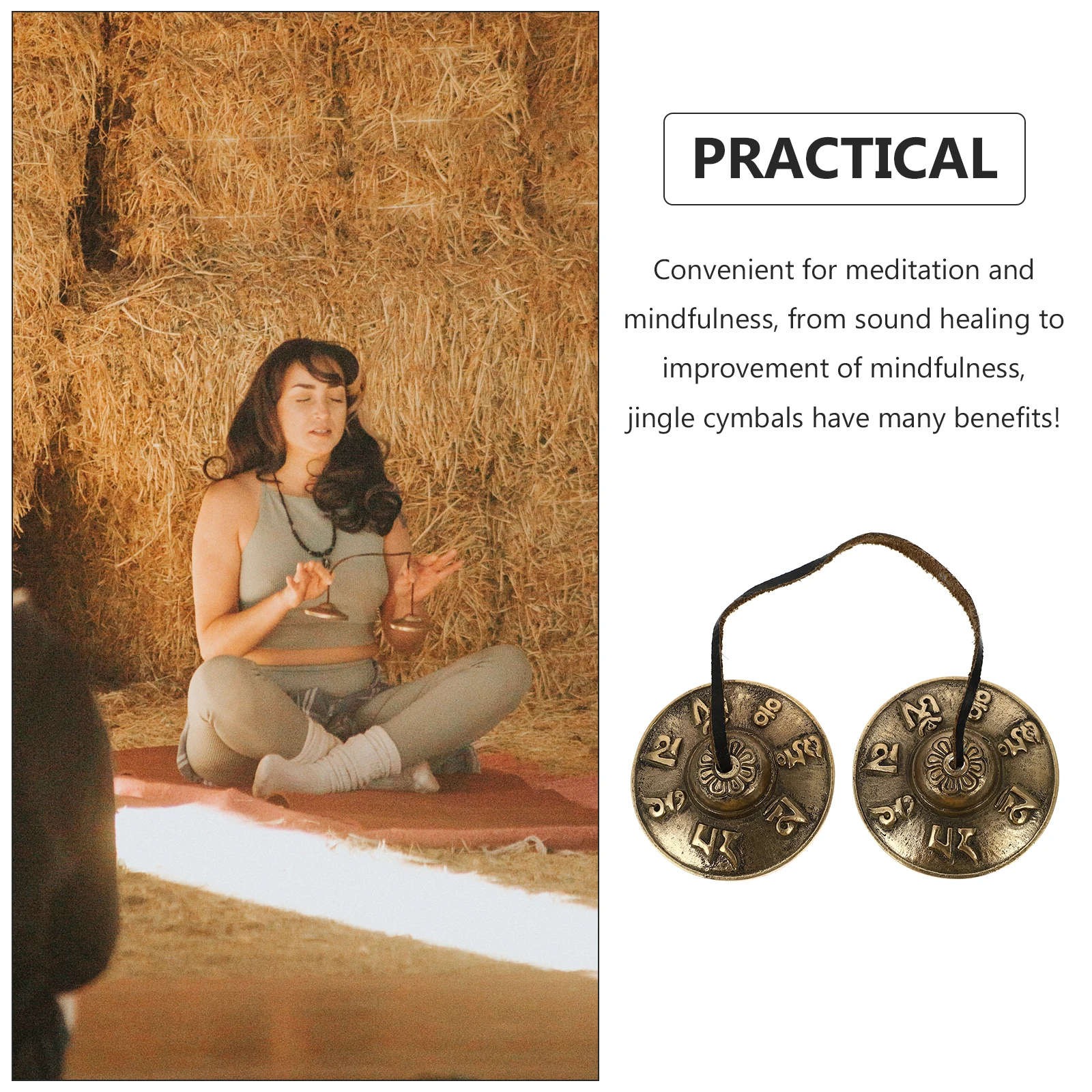 

Copper Cymbal Bell for Meditation Mindfulness Simple Design Premium Quality Durable Practical Percussion Instrument Ideal