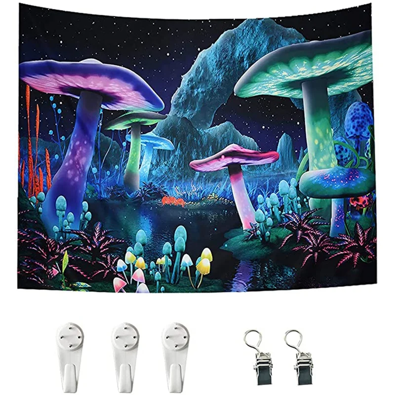 

LICG Psychedelic Mushroom Tapestry Starry Sky Tapestry Wall Tapestry Fantasy Plant Tapestry Wall Hanging For Home Decor