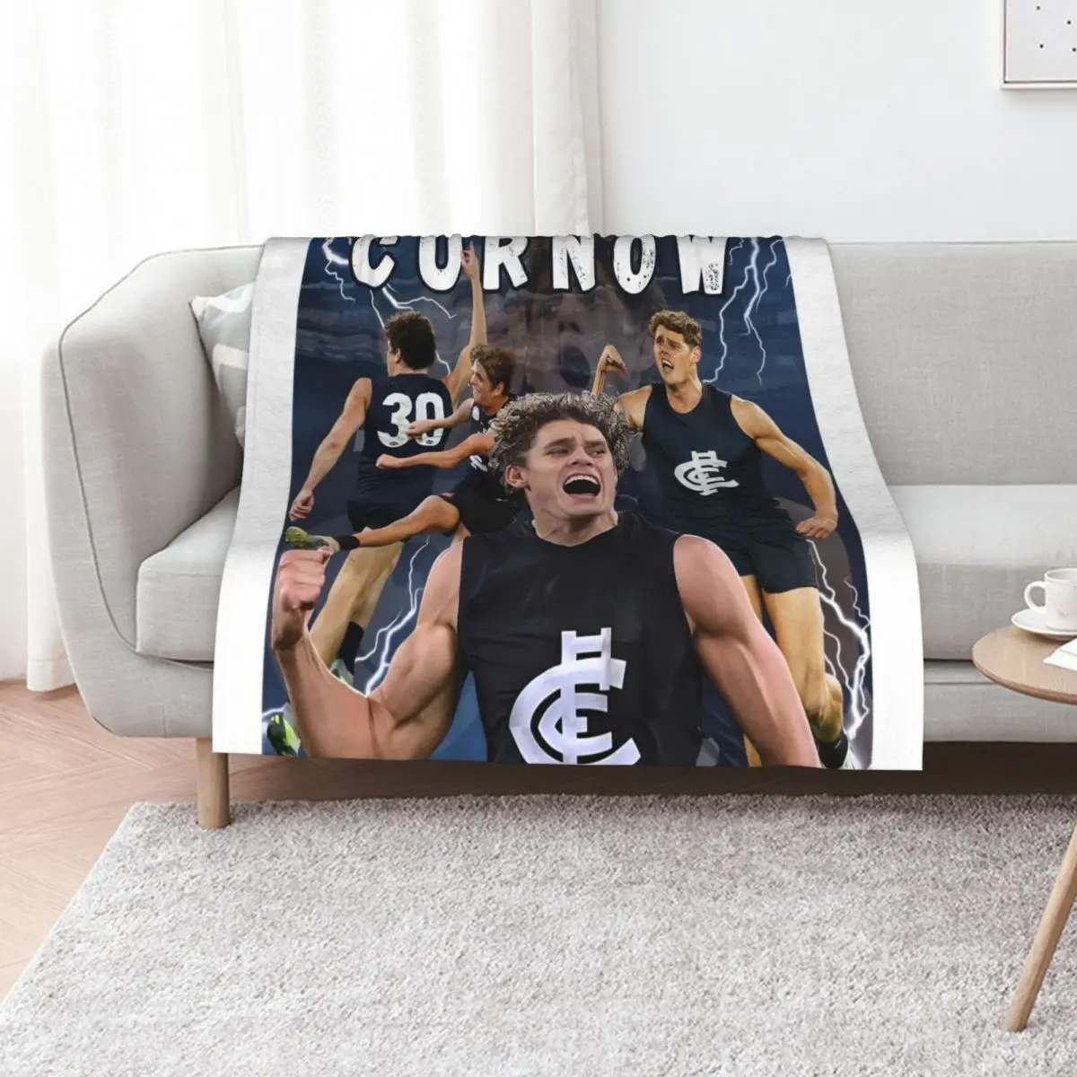 

Charlie Curnow Carlton Football Club AFL Player Throw Blanket cosplay anime anime Warm Stuffeds Blankets