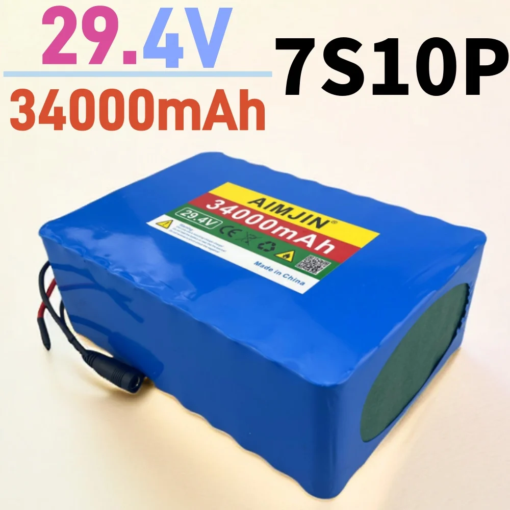 

Brand New7S10P 29.4V 34000mAh 18650 Rechargeable Lithium-ion Battery Pack ,for Electric Mobility Tool Toys Built-in BMS