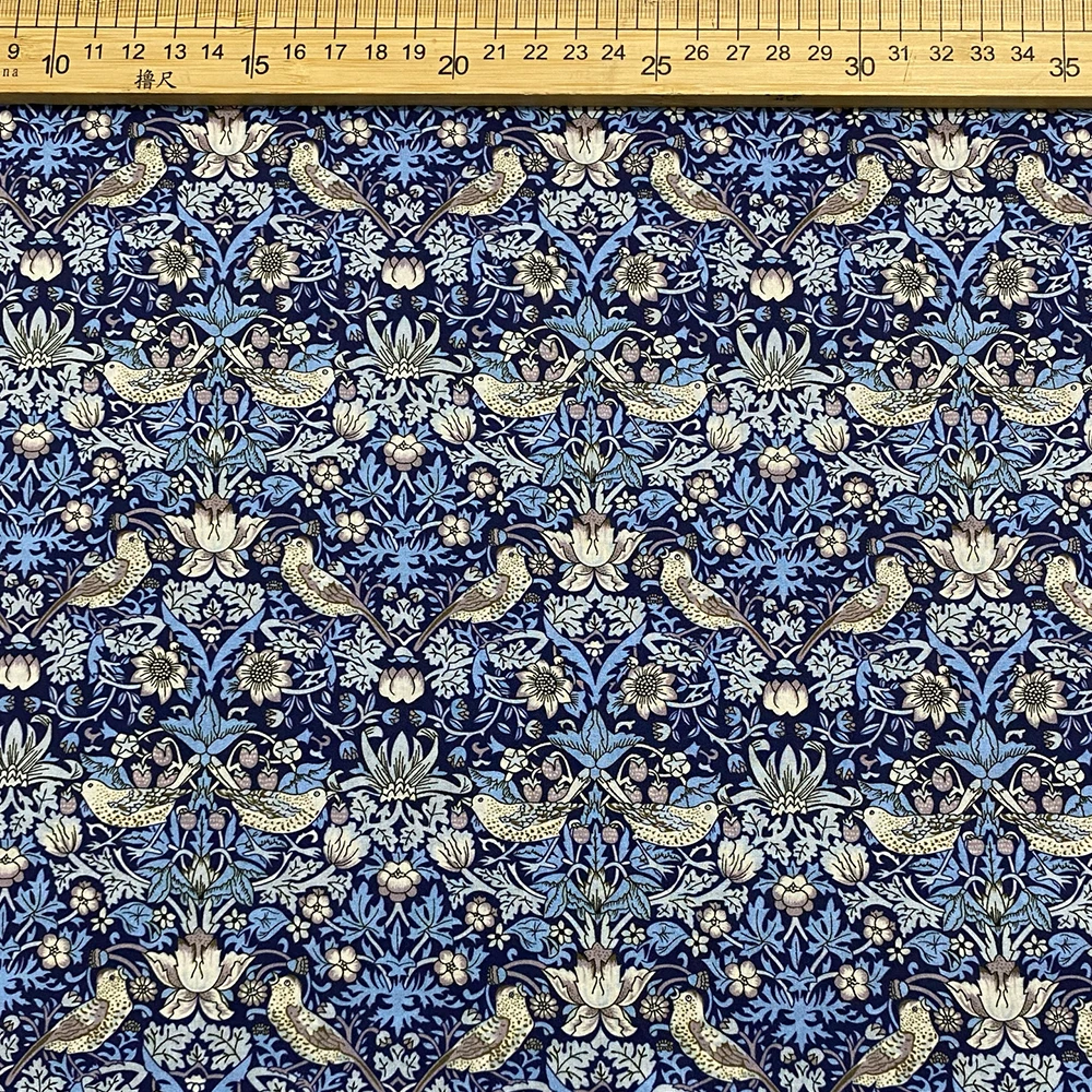

William Morris 80S Liberty Strawberry thief 100%Cotton tana lawn Poplin Fabric Digital Printing Diy Handmade Dresses Shirt Cloth