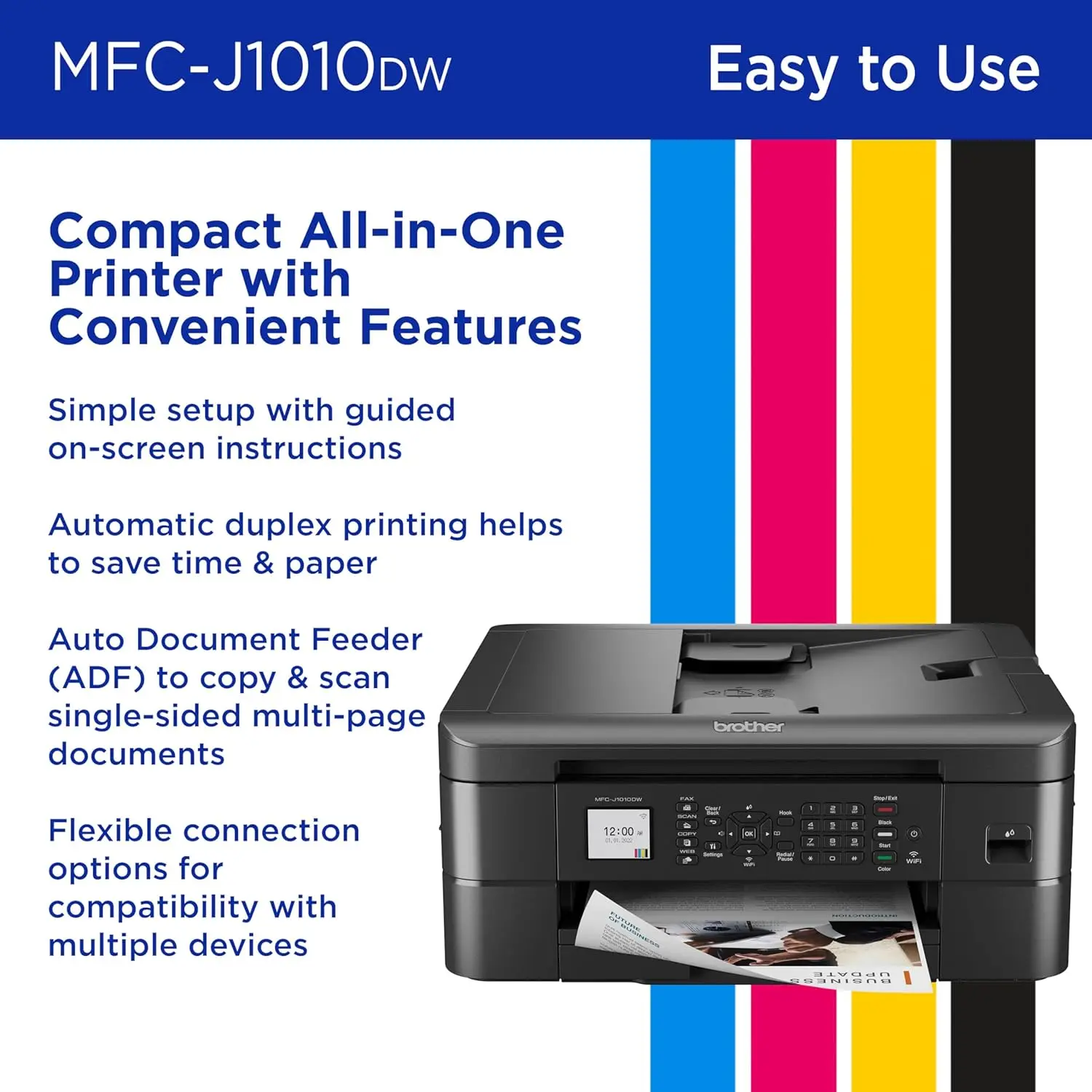 MFC-J1010DW Wireless Color Inkjet All-in-One Printer with Mobile Device and Duplex Printing, Refresh Subscription and Works image 6