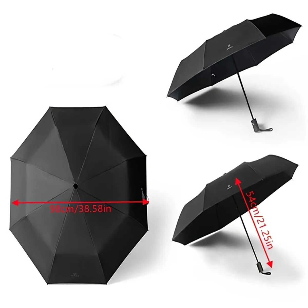 8 Ribs Extra Large Solid Color Automatic Umbrella - Durable, Waterproof, Lightweight, UV Protection, Windproof, Compact Folding