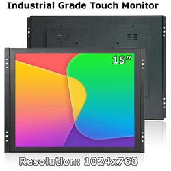 15 Inch 4:3 Screen Ratio Open Frame Industrial Resistive/Capacitive Touch Screen Monitor With AV BNC VGA HDMI USB Interface