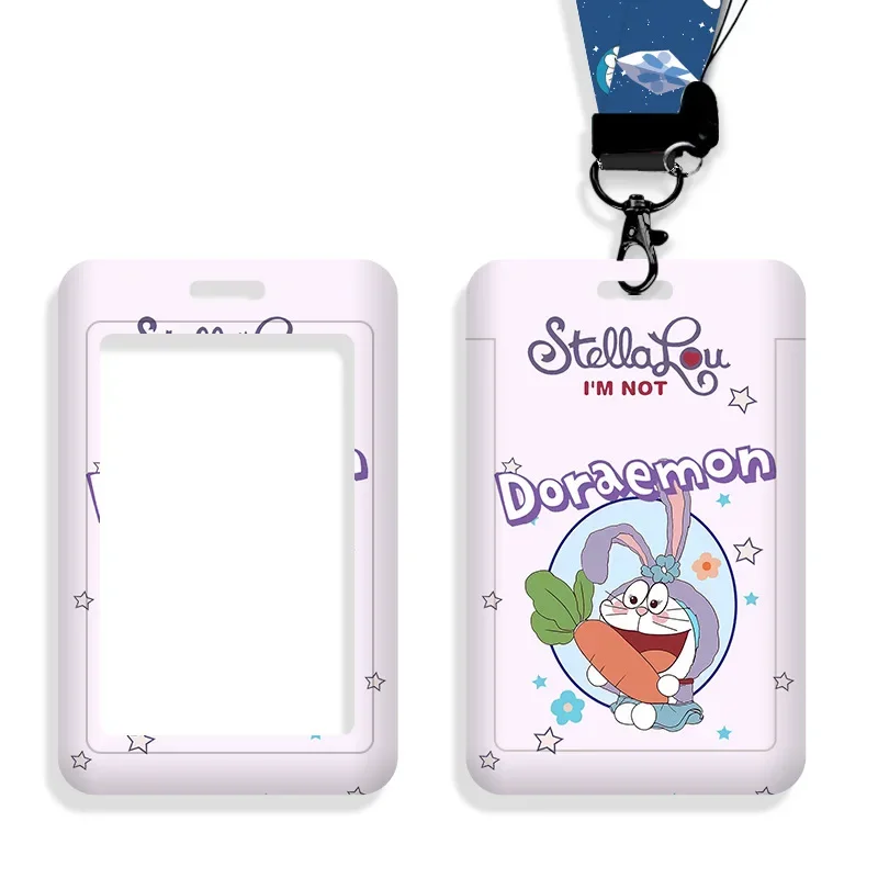 Anime Doraemon Card Holder Kawaii Card Covers Lanyard Student Campus Card Hanging ID Bus Meal Cards Holders Kids Birthday Gift