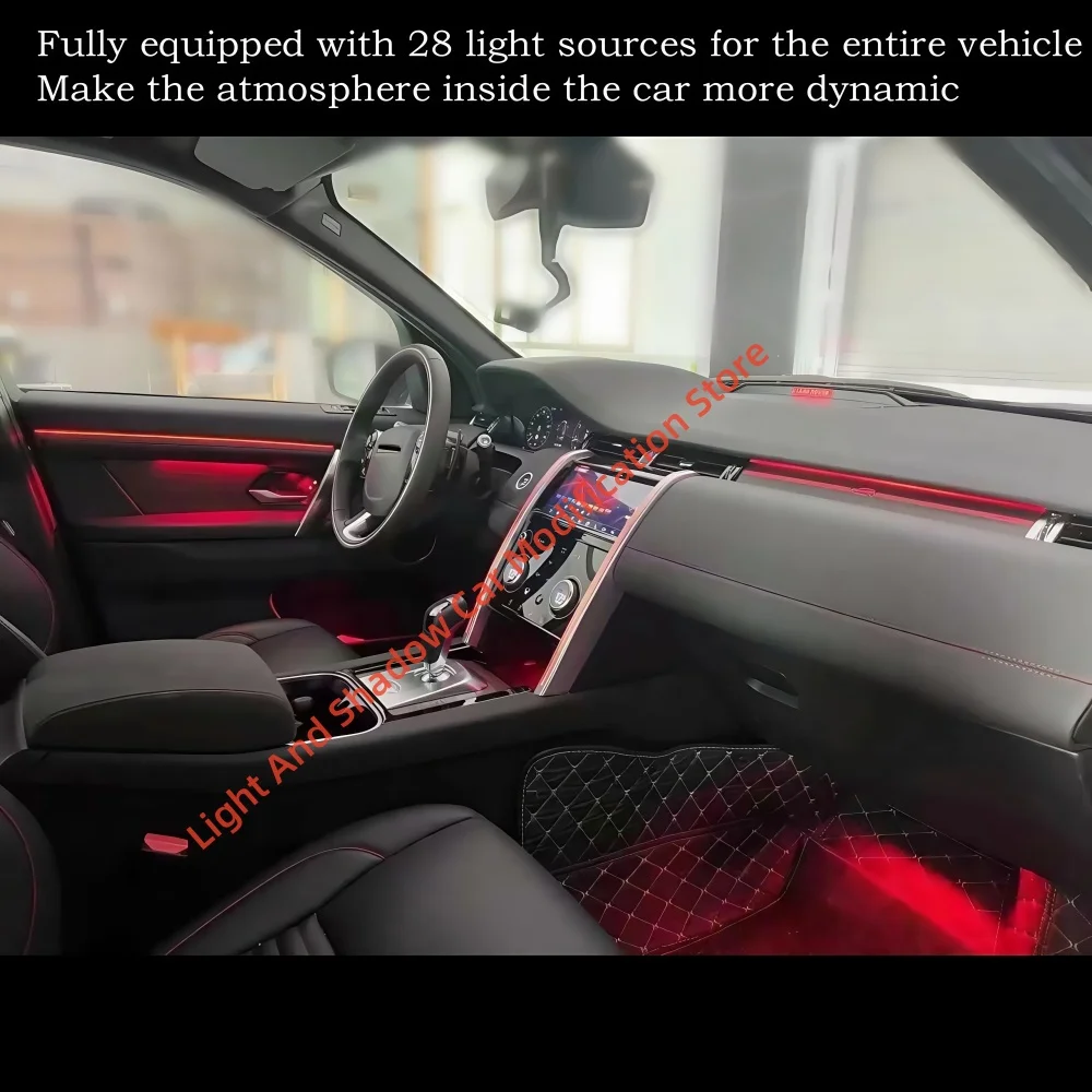 مصباح جو LED للسيارة لسيارة لاند روفر ديسكفري سبورت باب قالب ضوء شريط توجيه 64 لون تعديل الجو الداخلي #4
