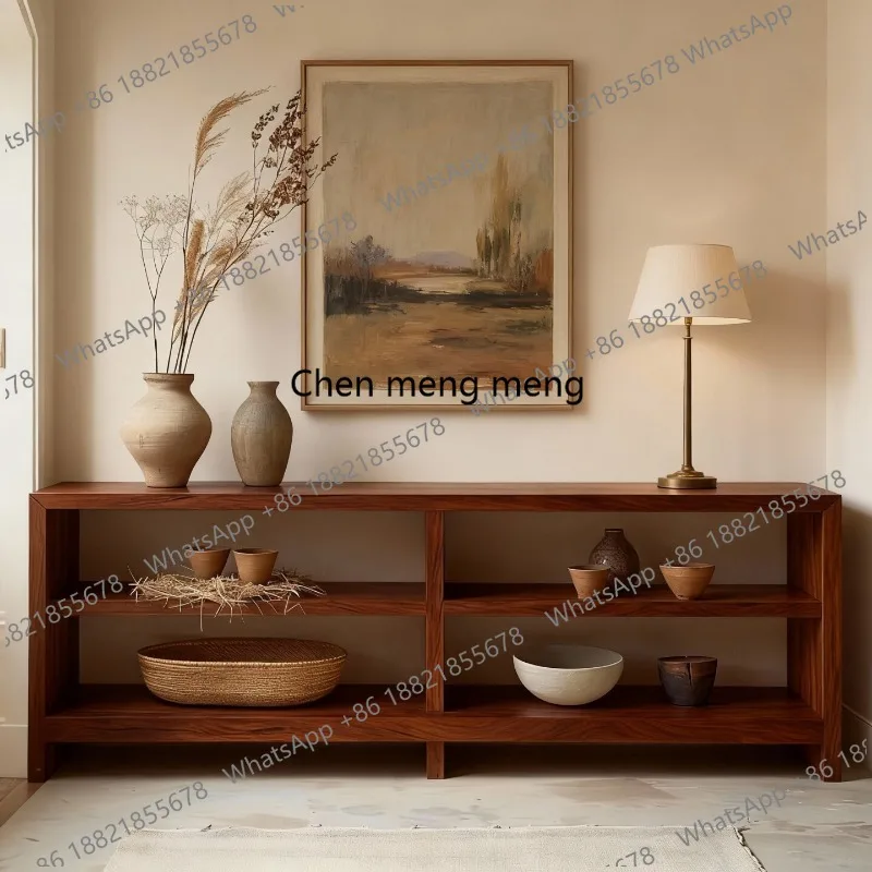 Entrance table Solid wood corridor End view table American retro decorative table Shelf sofa