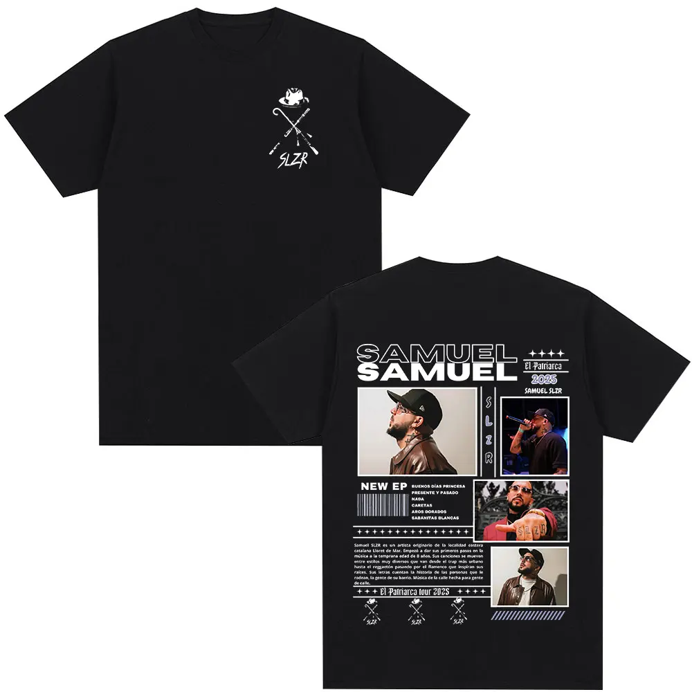 Rapper Samuel Slzr Tour Graphic T Shirts Men Fashion Hip Hop Pop Music T-shirts Casual 100% Cotton Oversized T Shirt