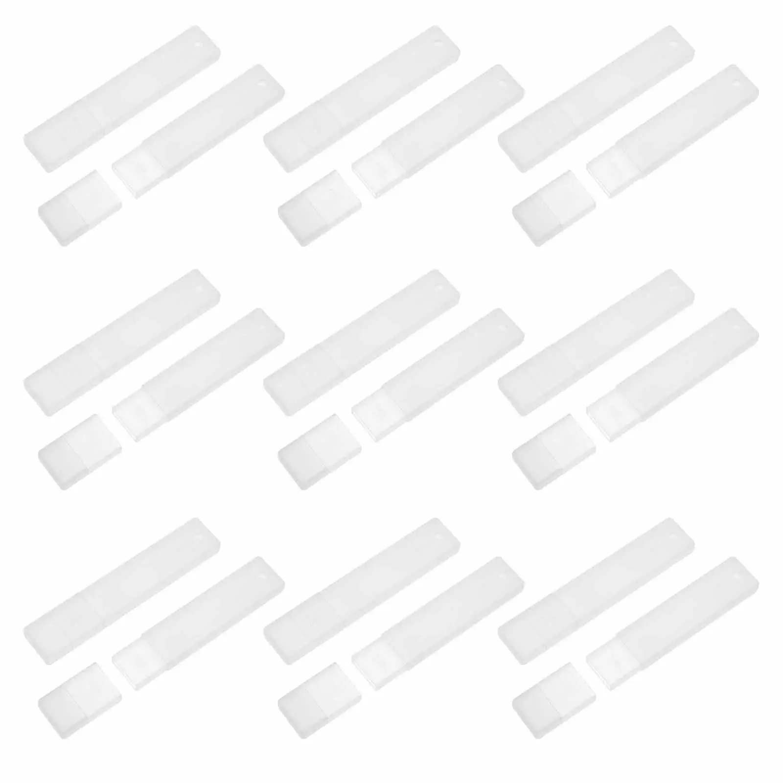 

20Pcs Transparent Craft Blade Storage Box Sturdy Clear Plastic Utility Blade Organizer Secure Lock Lid Small Parts Organizer Box